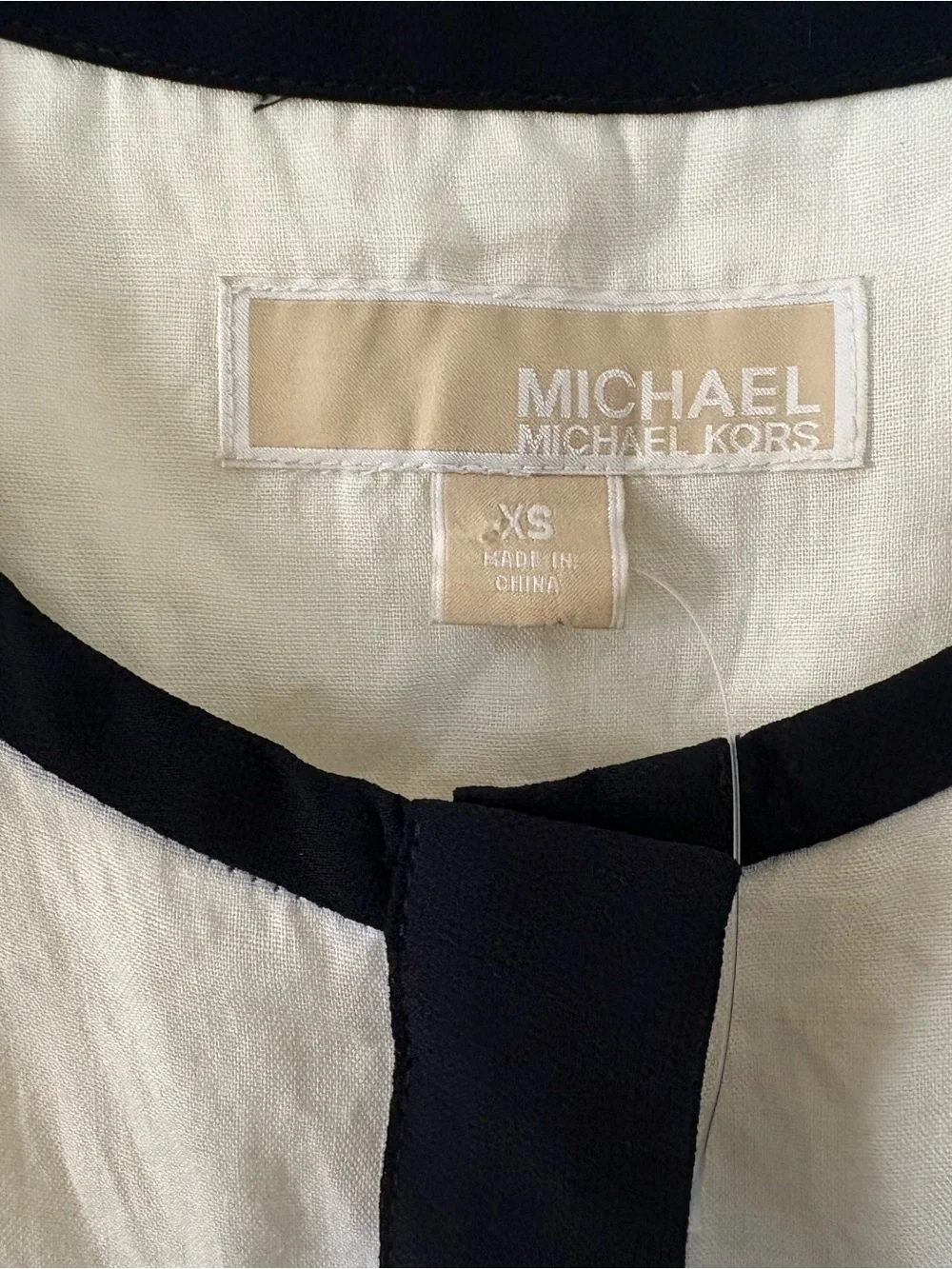Michael Kors Sleeveless Colorblock Blouse with Teal Hem